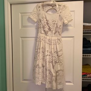 White lace knee length dress